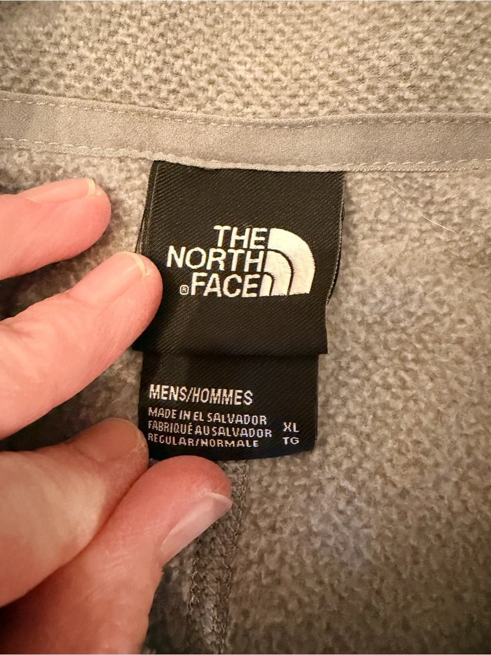 The North Face Sweater Mens SZ XL Light Gray Quarter Half Zip Fleece
